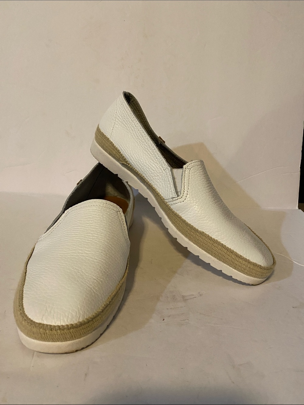 Verbenas White Leather Nuria Slip-on Espadrilles - Picture 3 of 8